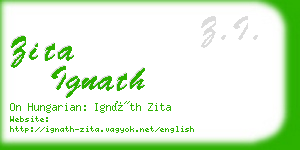 zita ignath business card